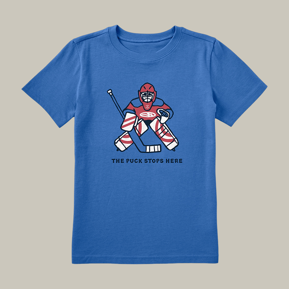 The Puck Stops Here Life Is Good T-Shirt Hockey Graphic Tee Best Gift For Husband