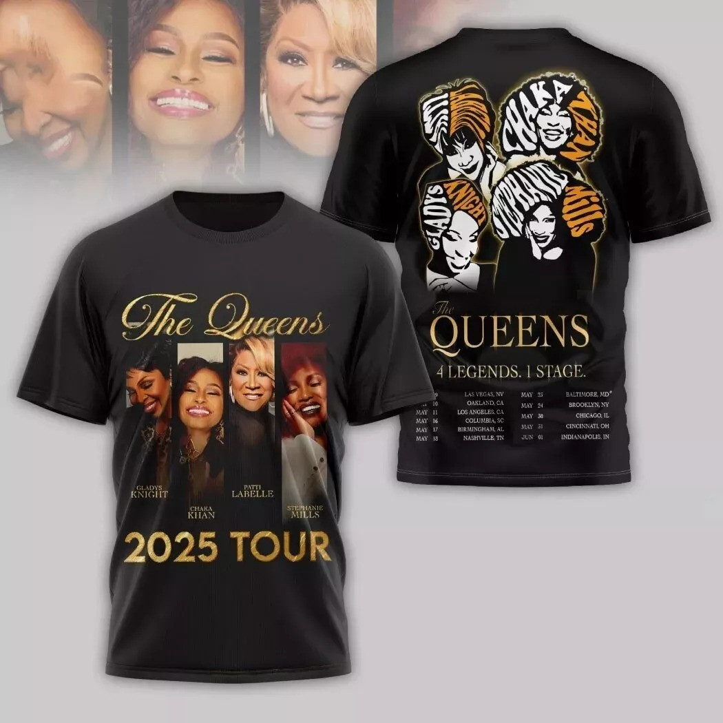 The Queens 4 Legends 1 Stage 2025 Tour 3D T-Shirt Presents For Music Lovers