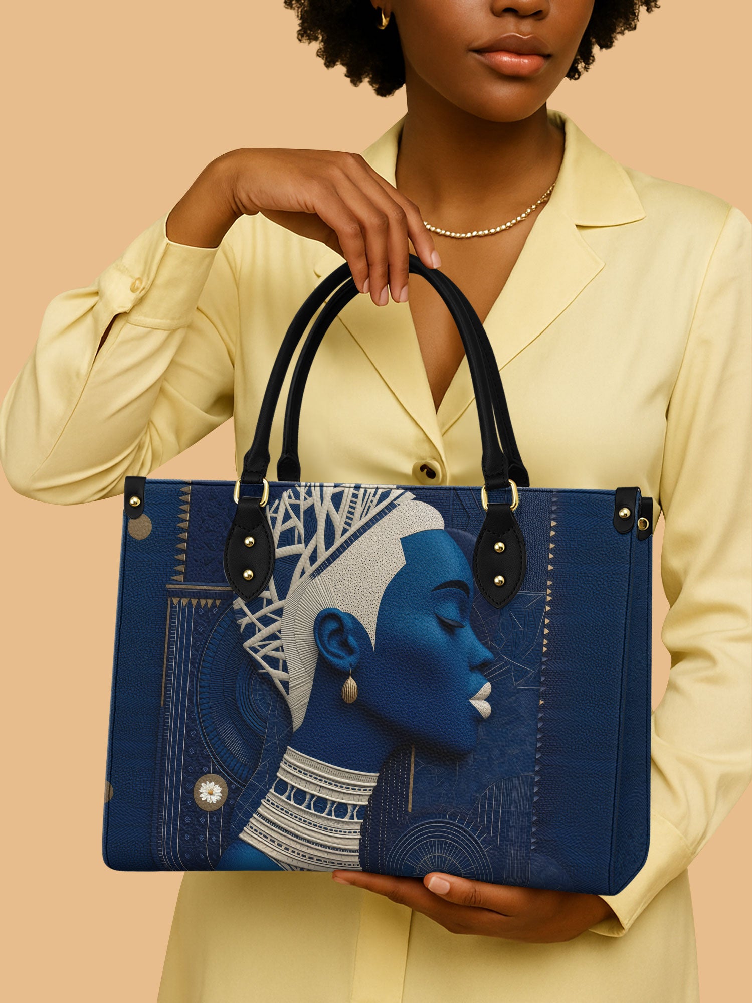 The Queen's Profile Leather Bag African Art Handbag Premium Presents For Native American