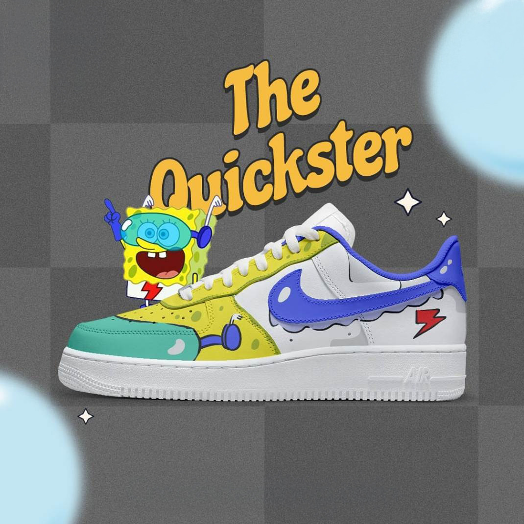 The Quickster x Encyclopedia SpongeBobia Special Air Force 1 Shoes Gifts For Dudes