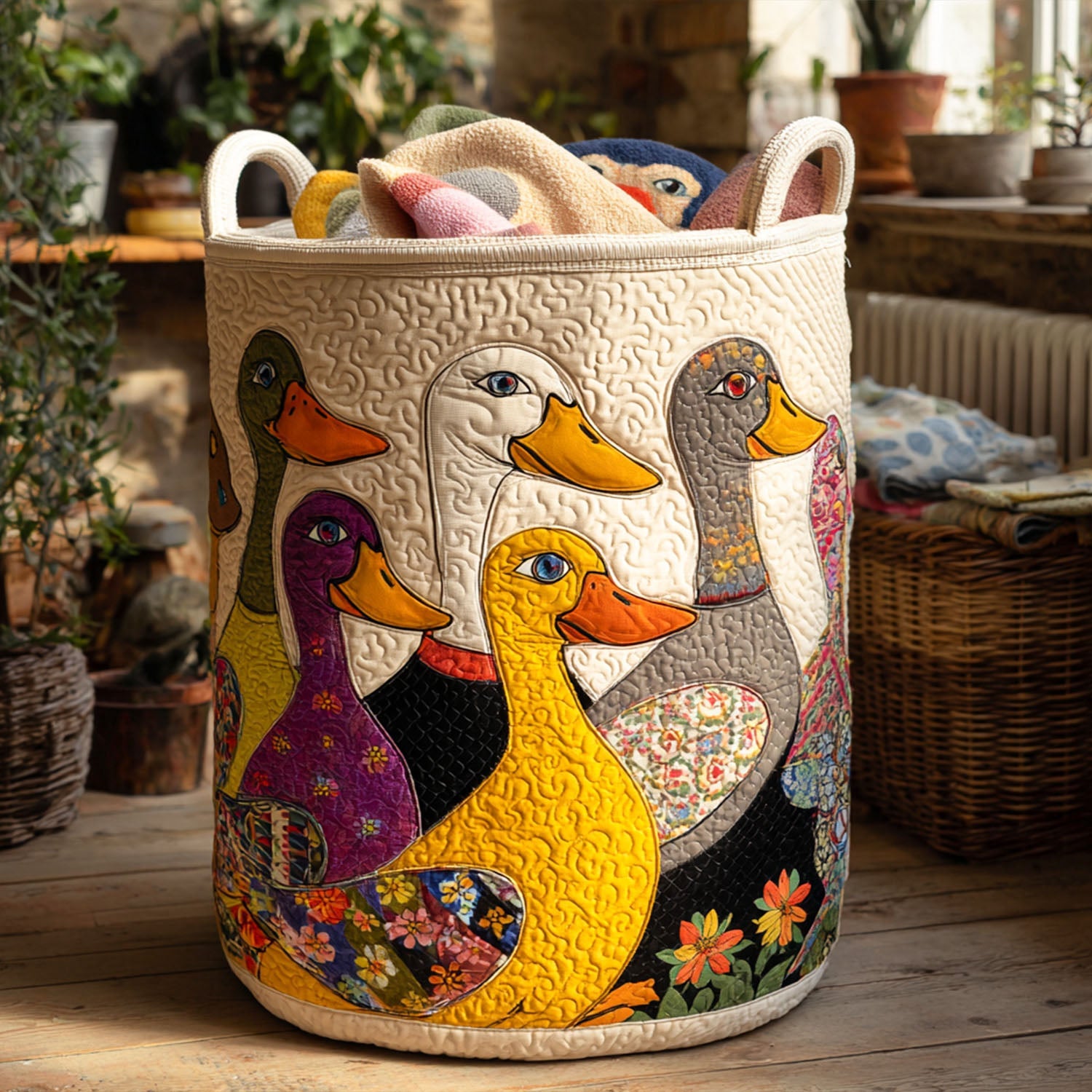 The Quirky Quack Quilted Laundry Basket Best Gift For Him
