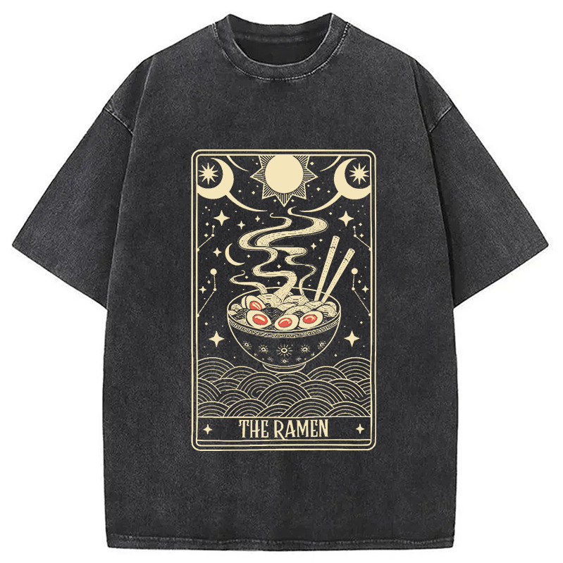 The Ramen Funny Taro Card Washed T-Shirt Funny Graphic Gift For Friends Gifts For Brother