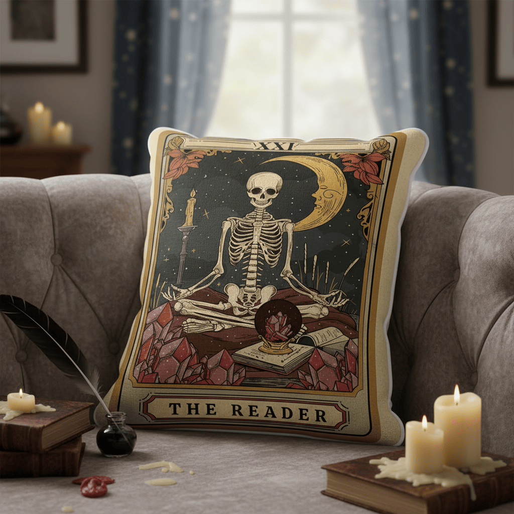 The Reader Tarot Pillow Fantasy Themed Home Decor Tarot Reader Gifts
