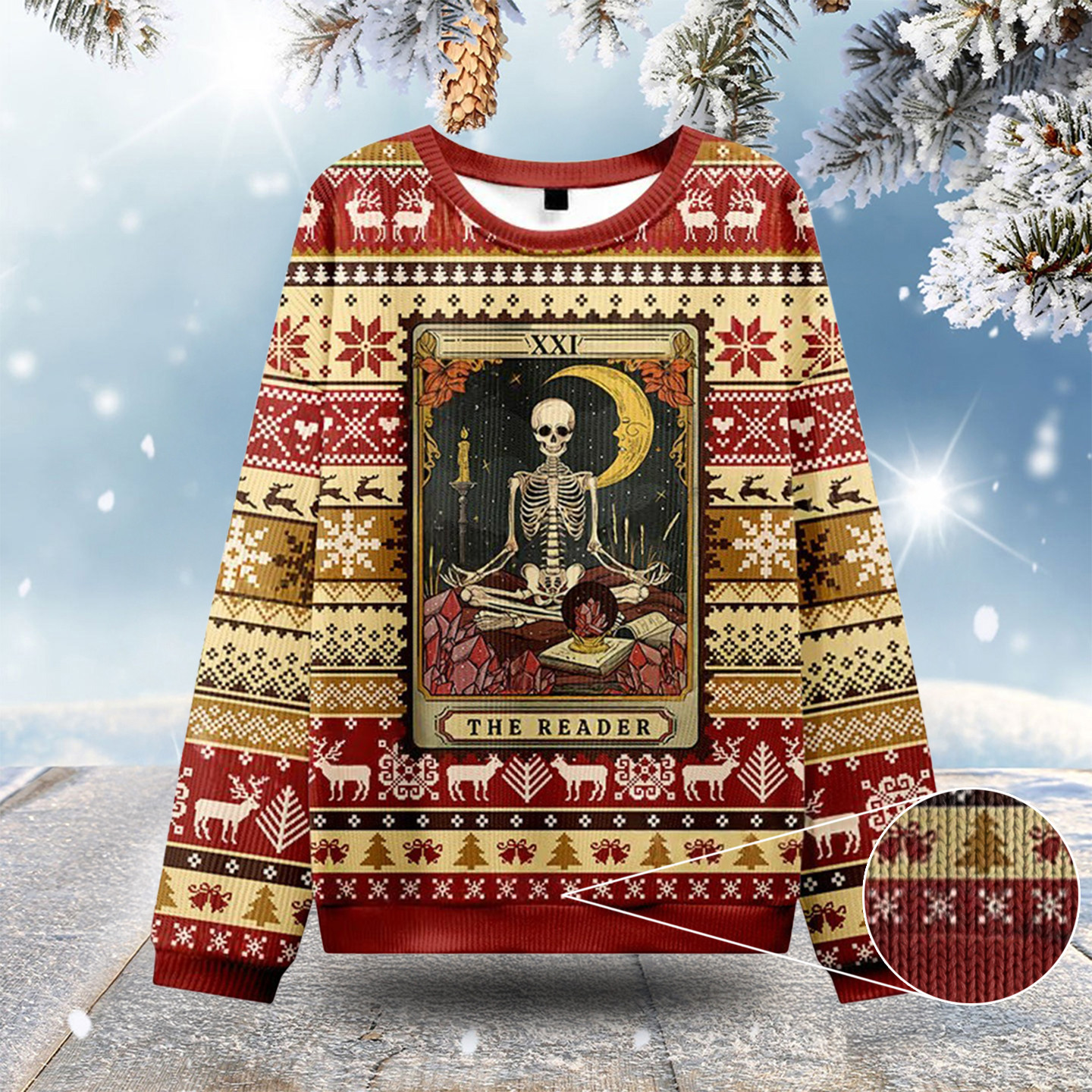 The Reader Tarot Ugly Christmas Sweatshirts Cute Christmas Sweaters Xmas Gifts For Wife