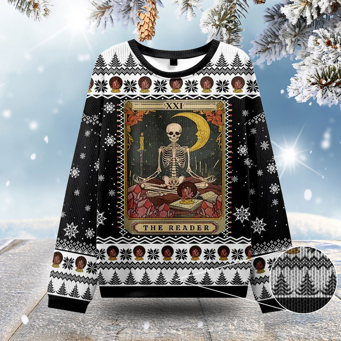 The Reader Tarot Ugly Christmas Sweatshirts Family Christmas Sweaters Gift Ideas For Sister