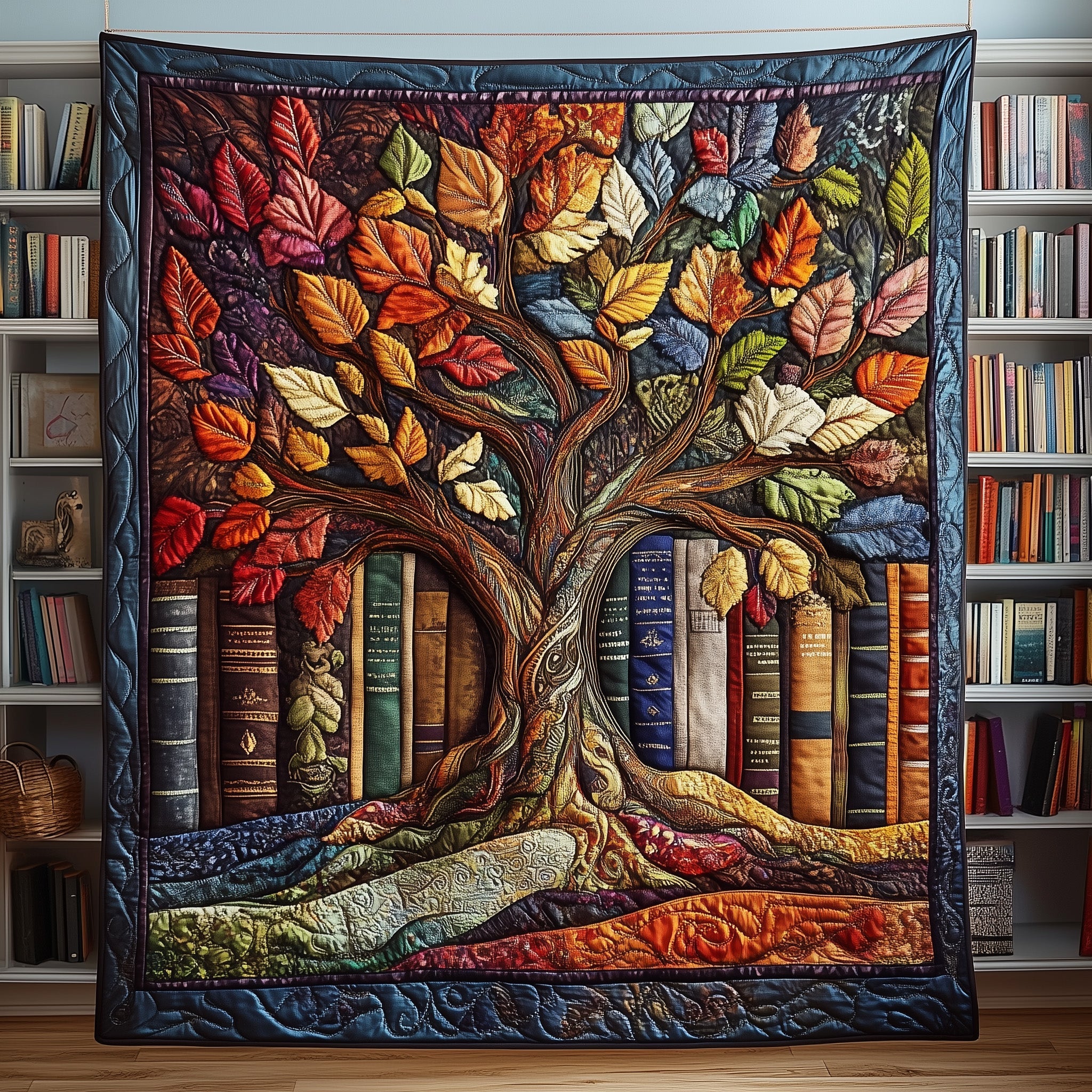 The Reading Tree Quilted Blanket Nice Throw BlanketBook Lovers Gifts For Boyfriend
