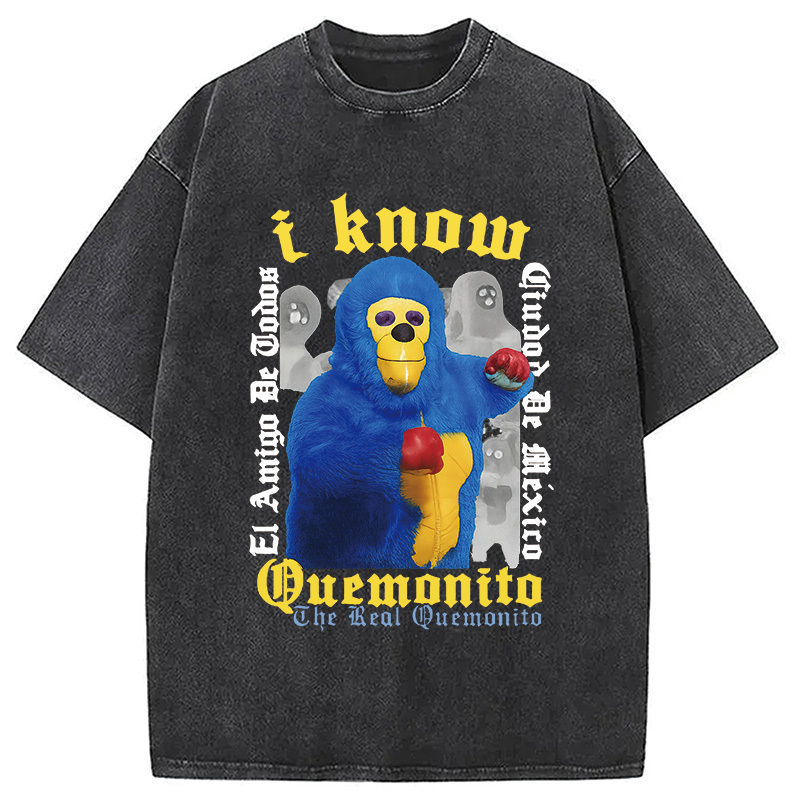 The Real Quemonito Washed T-Shirt Soft Comfortable Daily T Shirt Gifts For Brother
