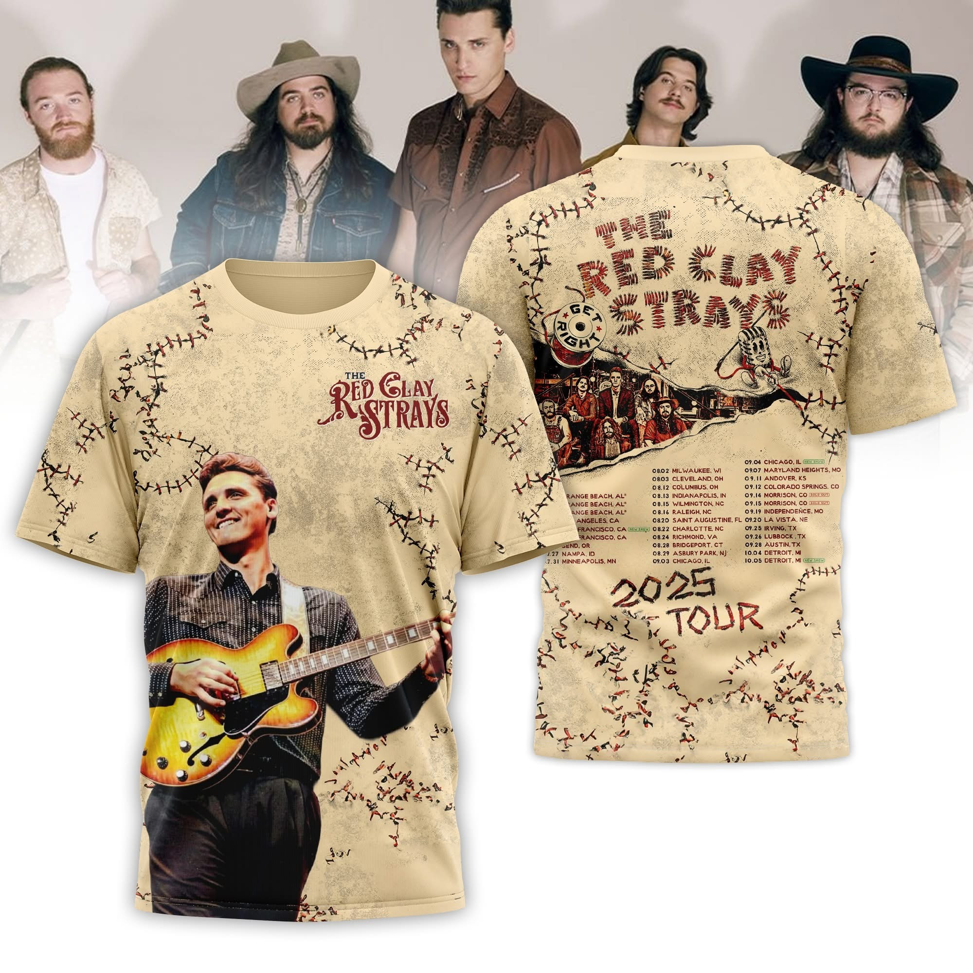 The Red Clay Strays 2025 Tour T-Shirt Merch Gifts For The Red Clay Strays Fans