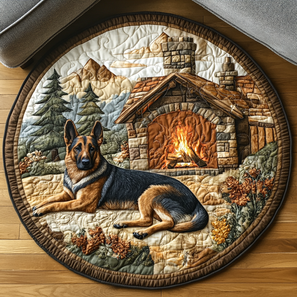 The Regal Quilted Round Mat Outdoor Entryway Decor Dog Related Gifts