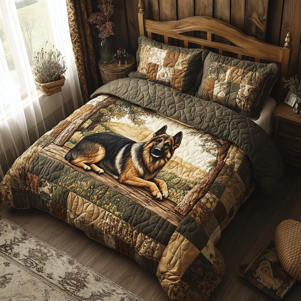 The Regal Shepherd Quilted Bedding Set Bed Decor German Shepherd Gifts For Him