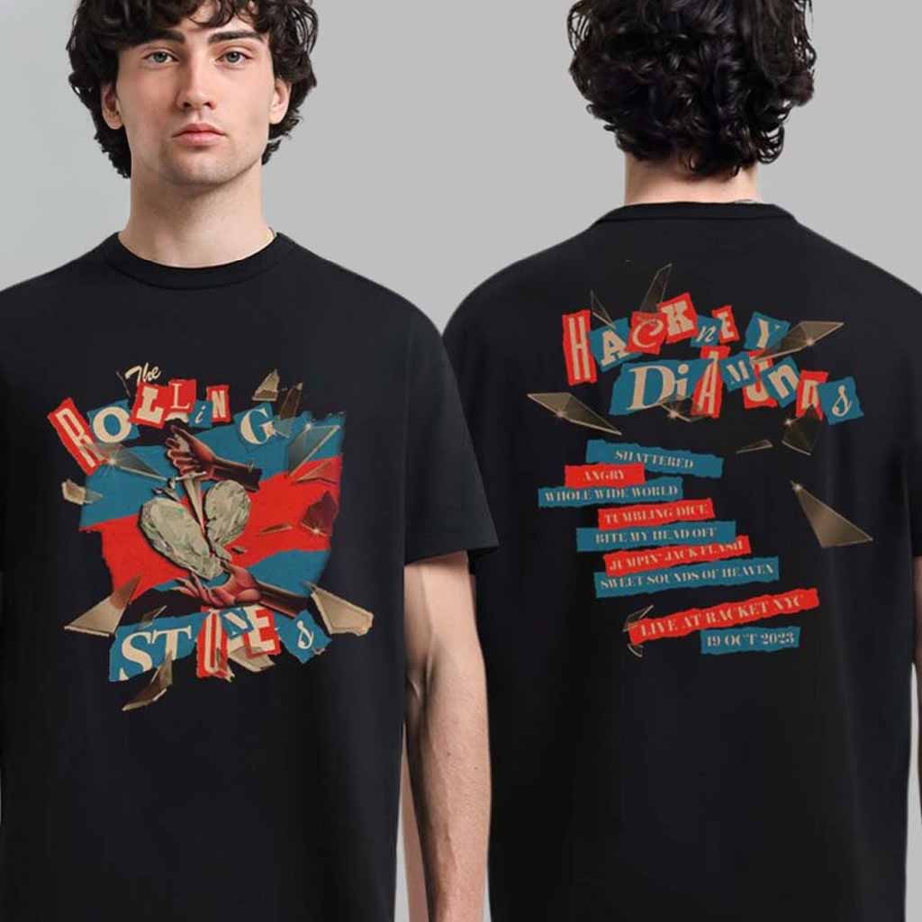 The Rolling Stones Hackney Diamonds Racket Setlist T-Shirt The Rolling Stones Merch Rock Band Fans Gifts