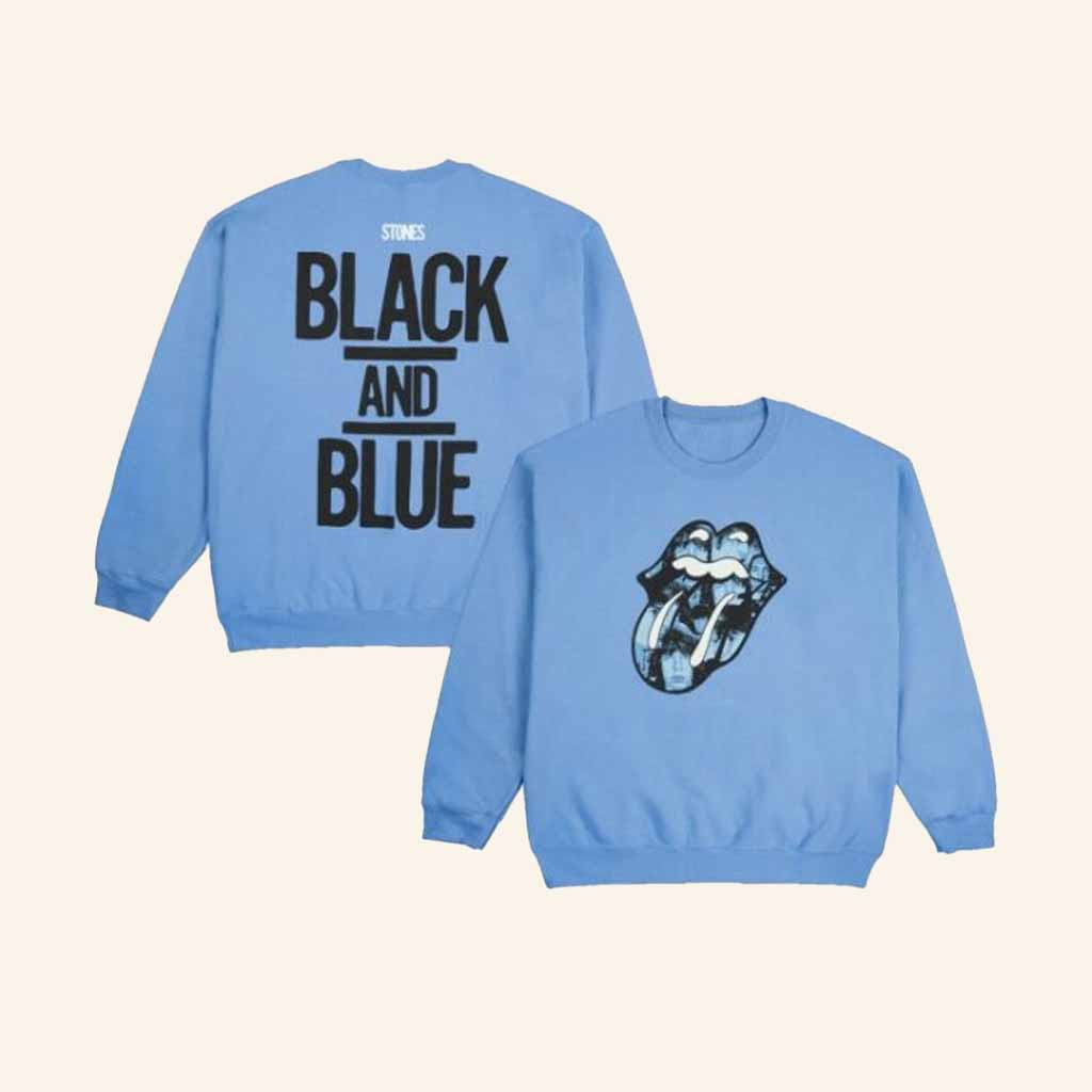The Rolling Stones Merch Black And Blue Sweatshirt Christmas Gifts For Husband