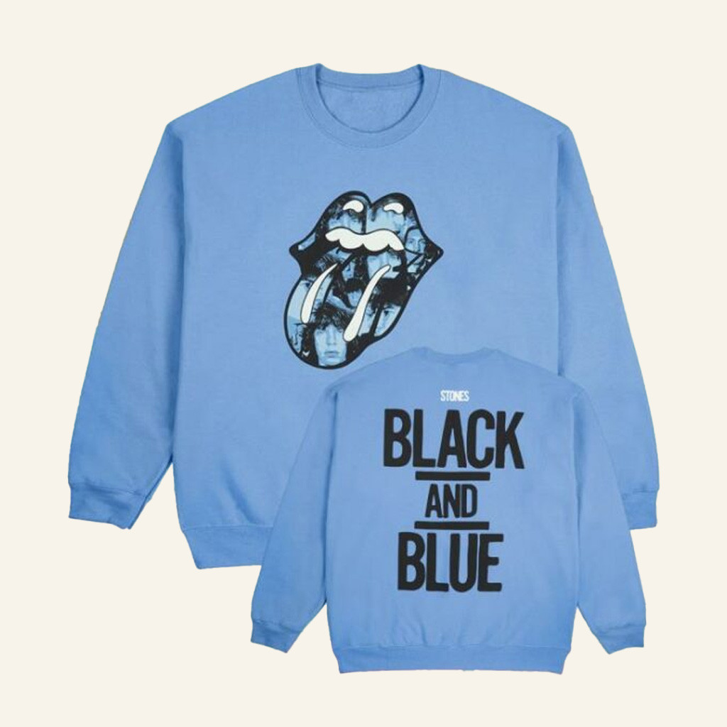 The Rolling Stones Merch Black And Blue Sweatshirt Gift Ideas For Rock Music Fan The Rolling Stones Merch Black And Blue Sweatshirt Gift Ideas For Rock Music Fan