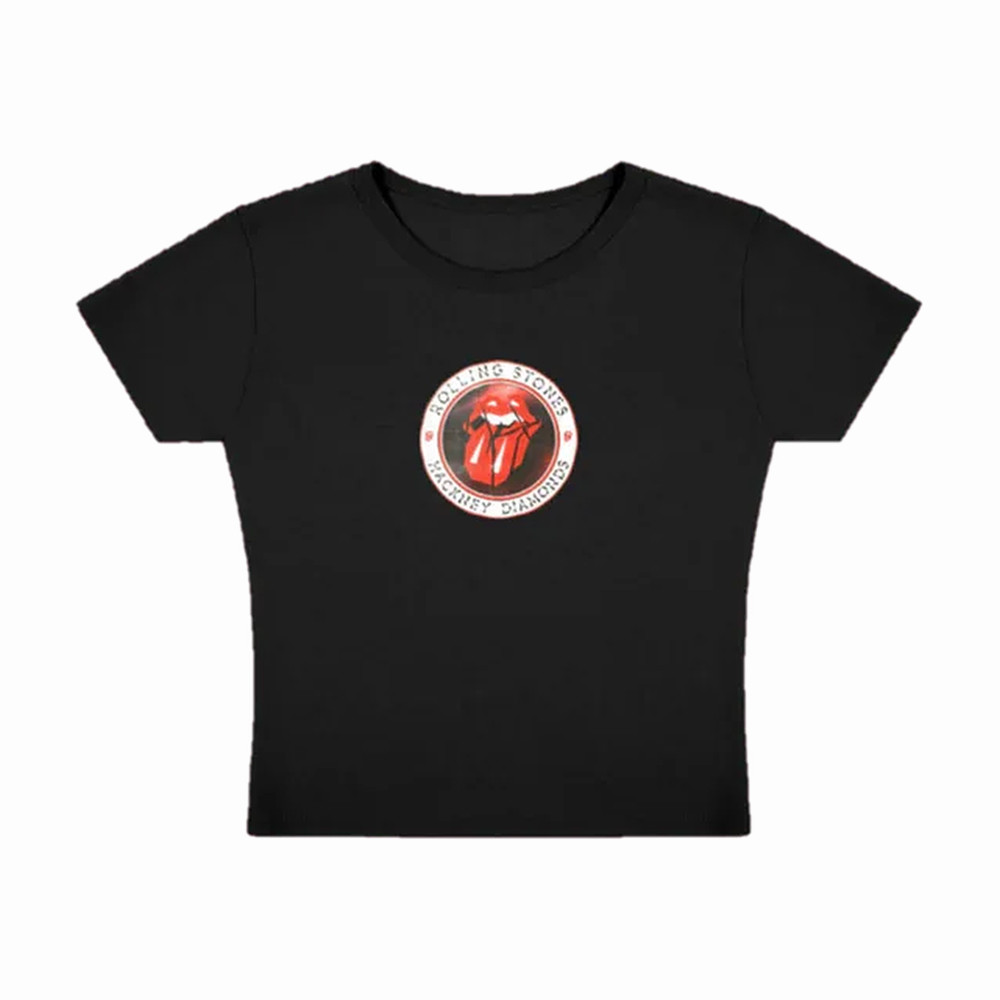 The Rolling Stones Merch Circular Tongue Baby Tee Best Gift For Girlfriend