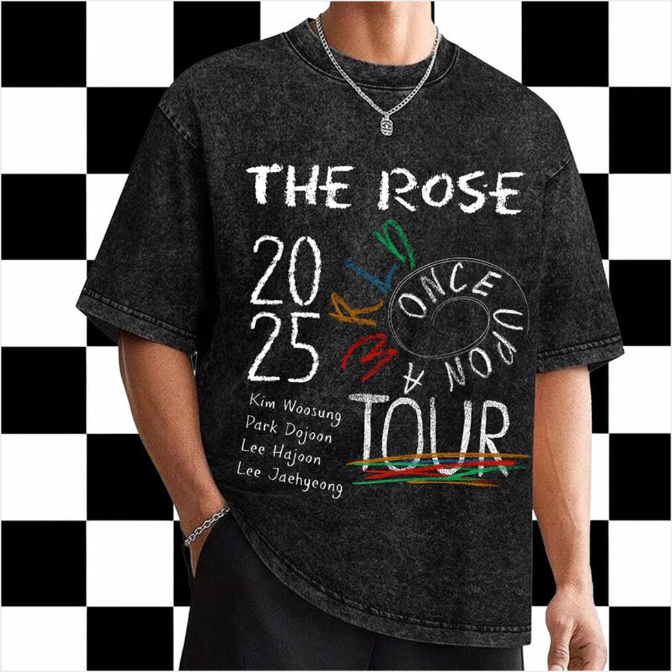 The Rose Once Upon A WRLD Tour Mineral Black Wash T-shirt The Rose 2025 World Tour Mineral Shirt