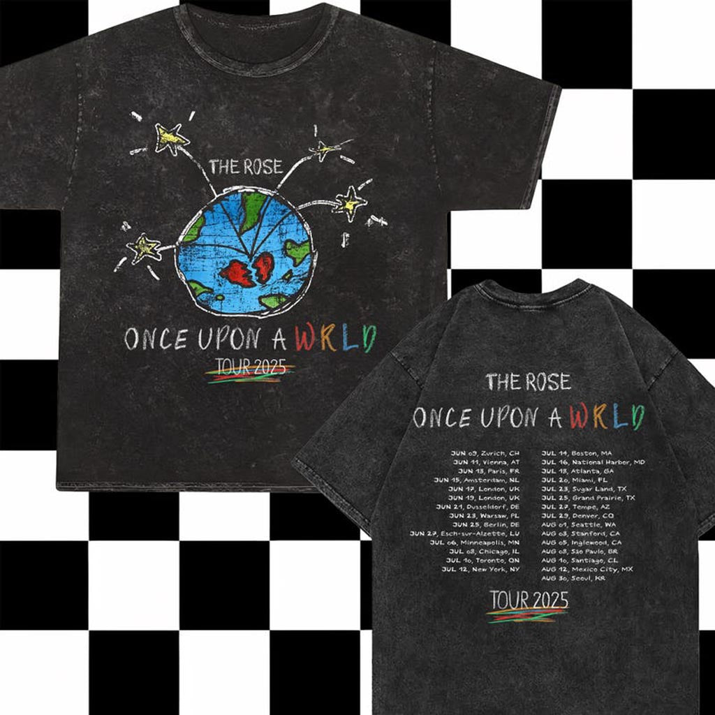 The Rose Once Upon A WRLD Tour Mineral Wash Shirt The Rose 2025 World Tour Apparel Fan Gift The Rose Once Upon A WRLD Tour Mineral Wash Shirt The Rose 2025 World Tour Apparel Fan Gift