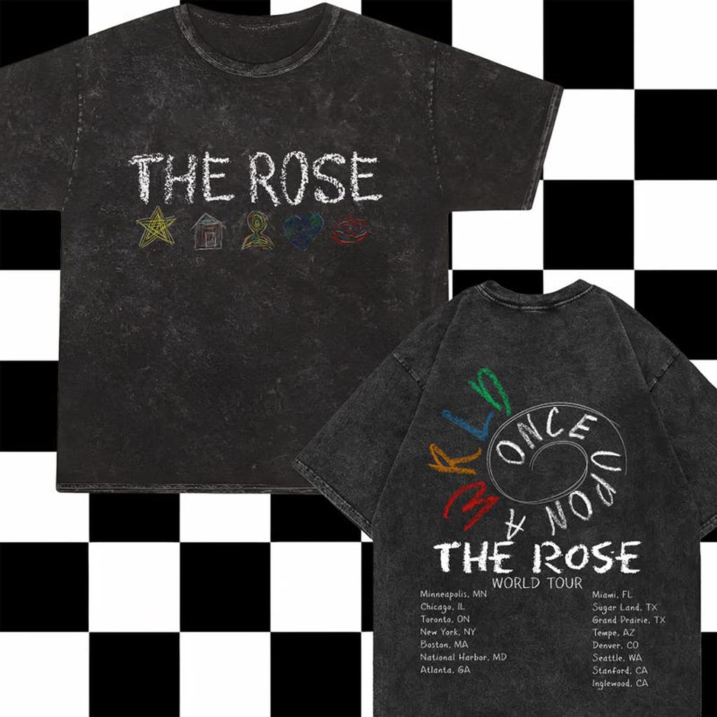 The Rose Once Upon A WRLD Tour Mineral Wash T-Shirt The Rose 2025 World Tour Shirt