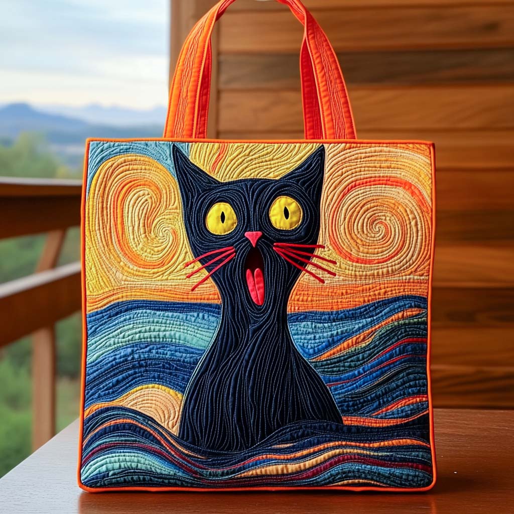 The Scream Cat Quilted Tote Bag Brother In Law Gifts For Christmas