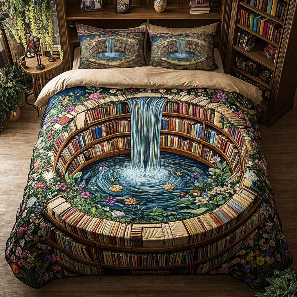 The Secret Shelves Quilted Bedding Set Unique Bed Sheet Set Great Book Presents