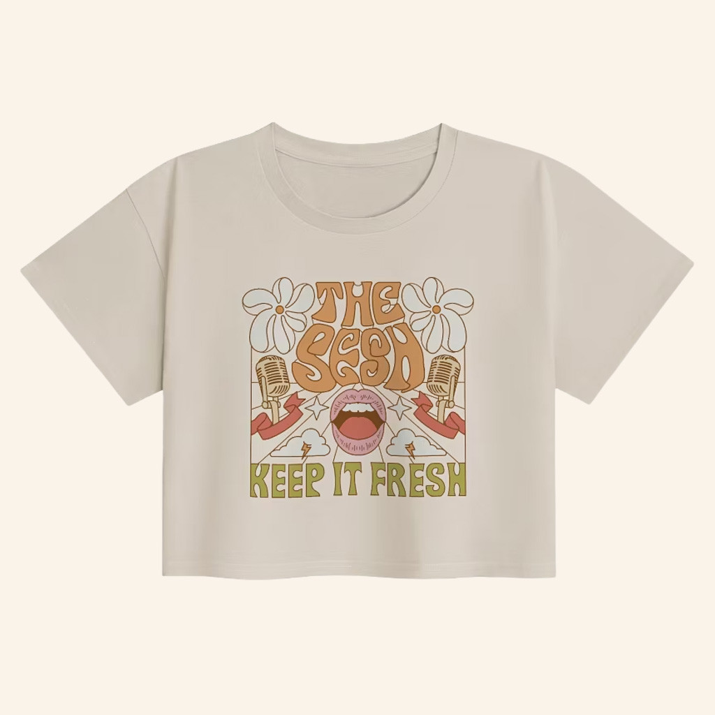 The Sesh Merch Keep It Fresh Cropped T-Shirt Mile Higher Merch Gifts For Sister The Sesh Merch Keep It Fresh Cropped T-Shirt Mile Higher Merch Gifts For Sister