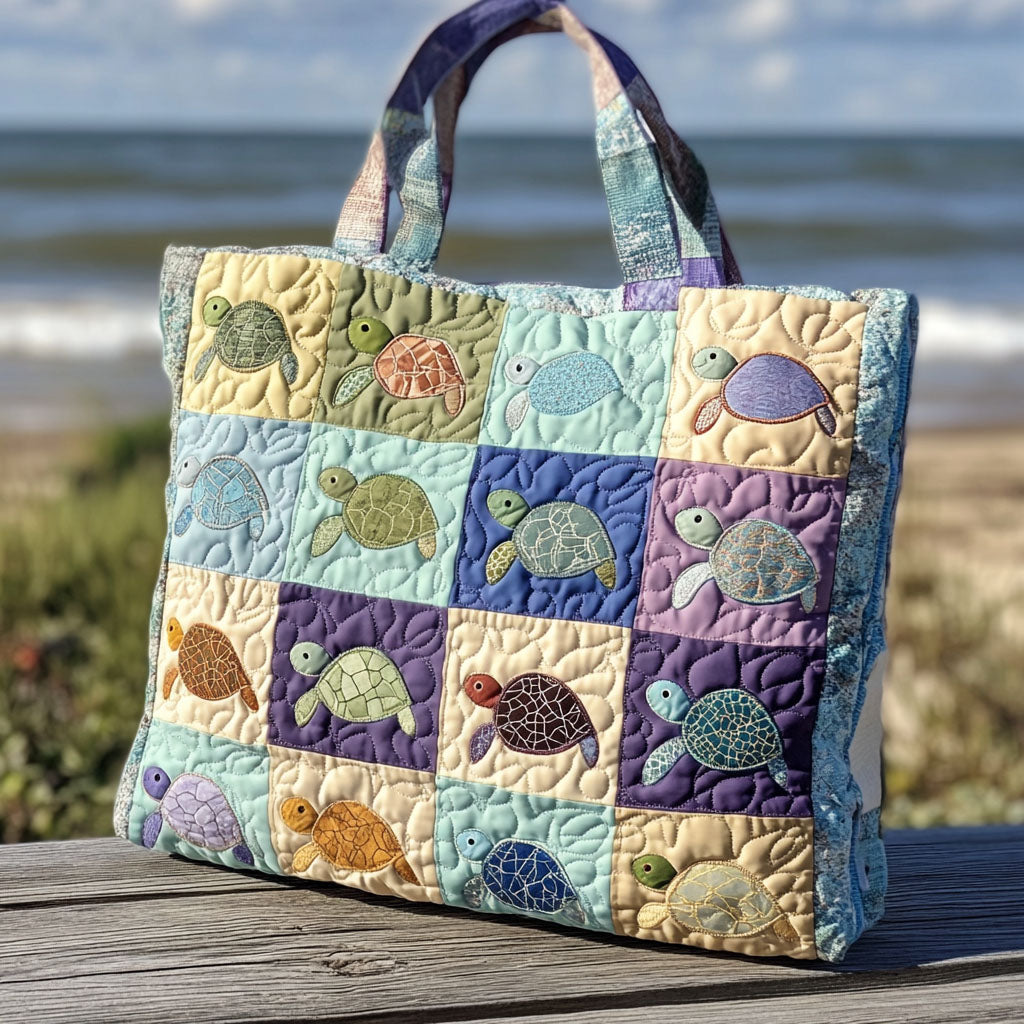 The Shelled Wanderer Quilted Tote Bag Ocean Themed Gift Ideas