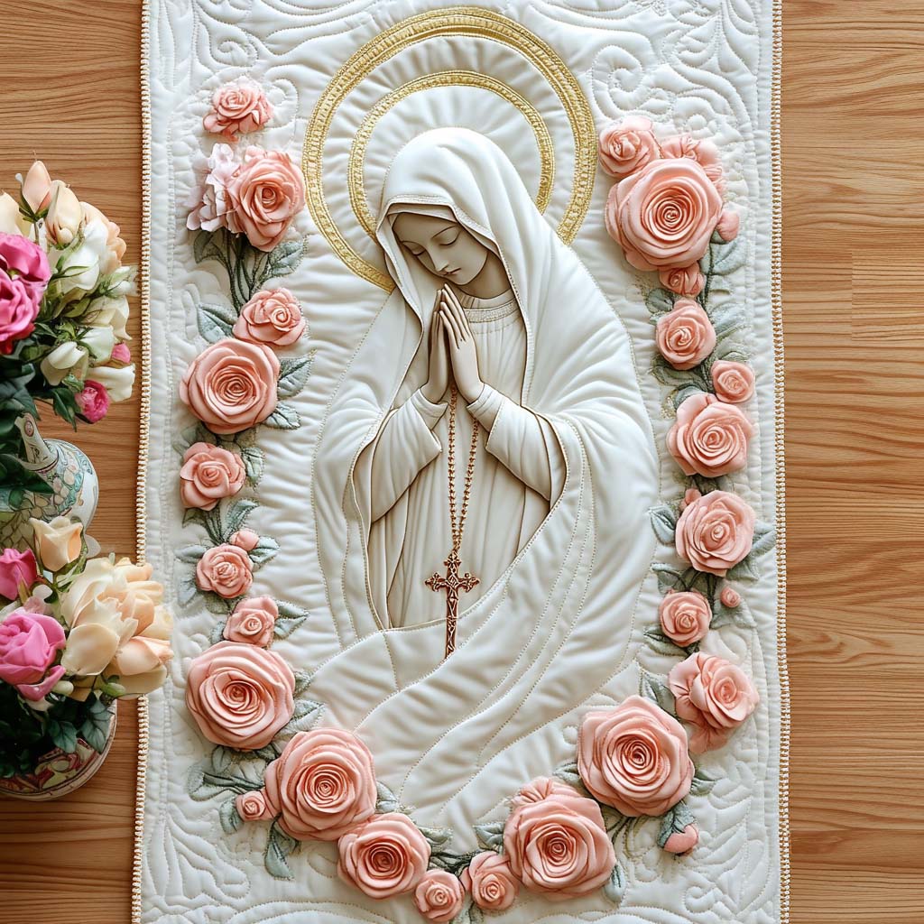 The Silent Grace Quilted Table Runner Christmas Table Runner Decor Presents For Christians