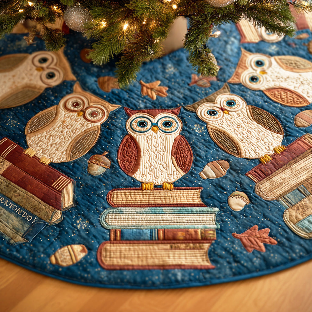 The Silent Reader Christmas Quilted Tree Skirt Holiday Home Decor Best Gifts For Readers