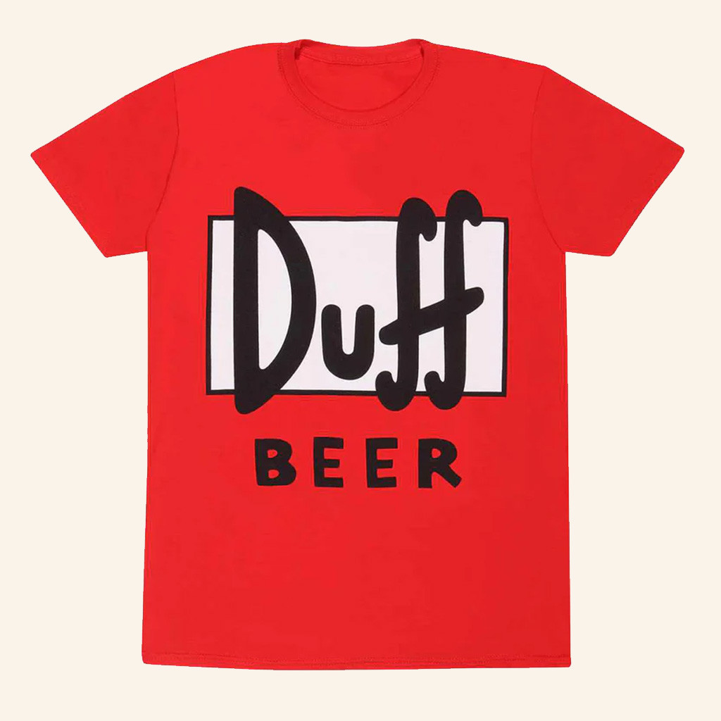 The Simpsons Merch Duff Beer Red T-Shirt Great Gifts For Boyfriend