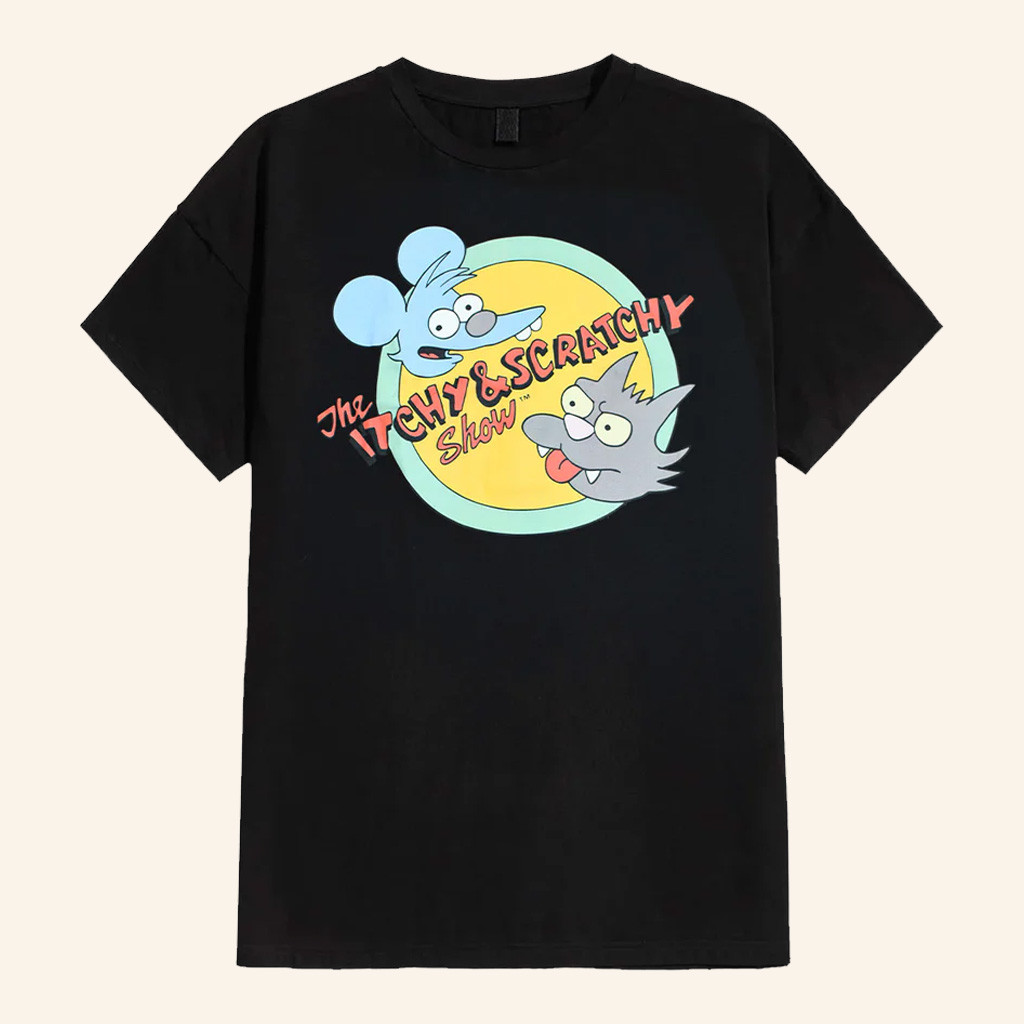 The Simpsons Merch The Itchy And Scratchy Show T-Shirt Gifts For Friends