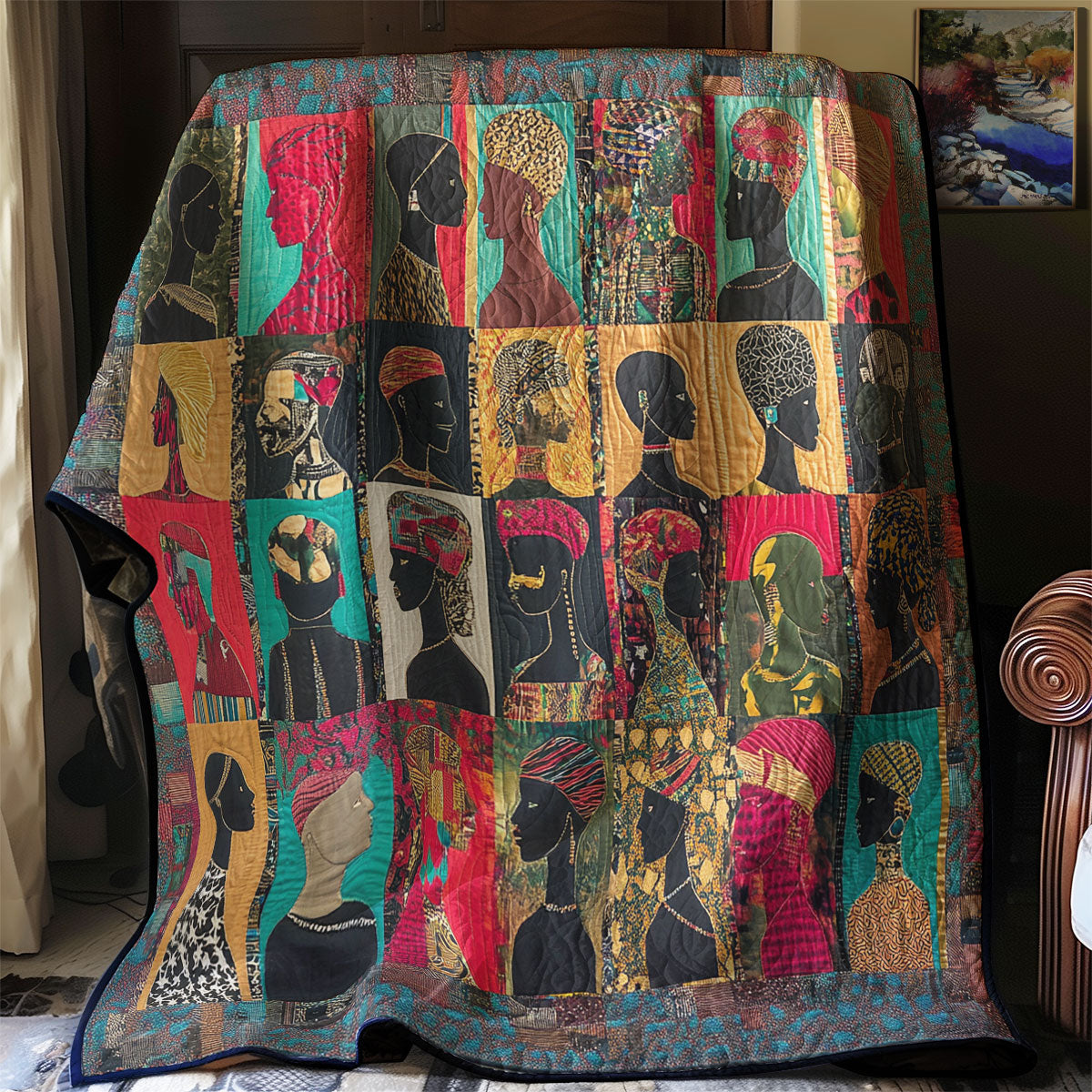 The Sisterhood Quilt Blanket African Art Throw Blanket Patchwork Design Gifts For Her