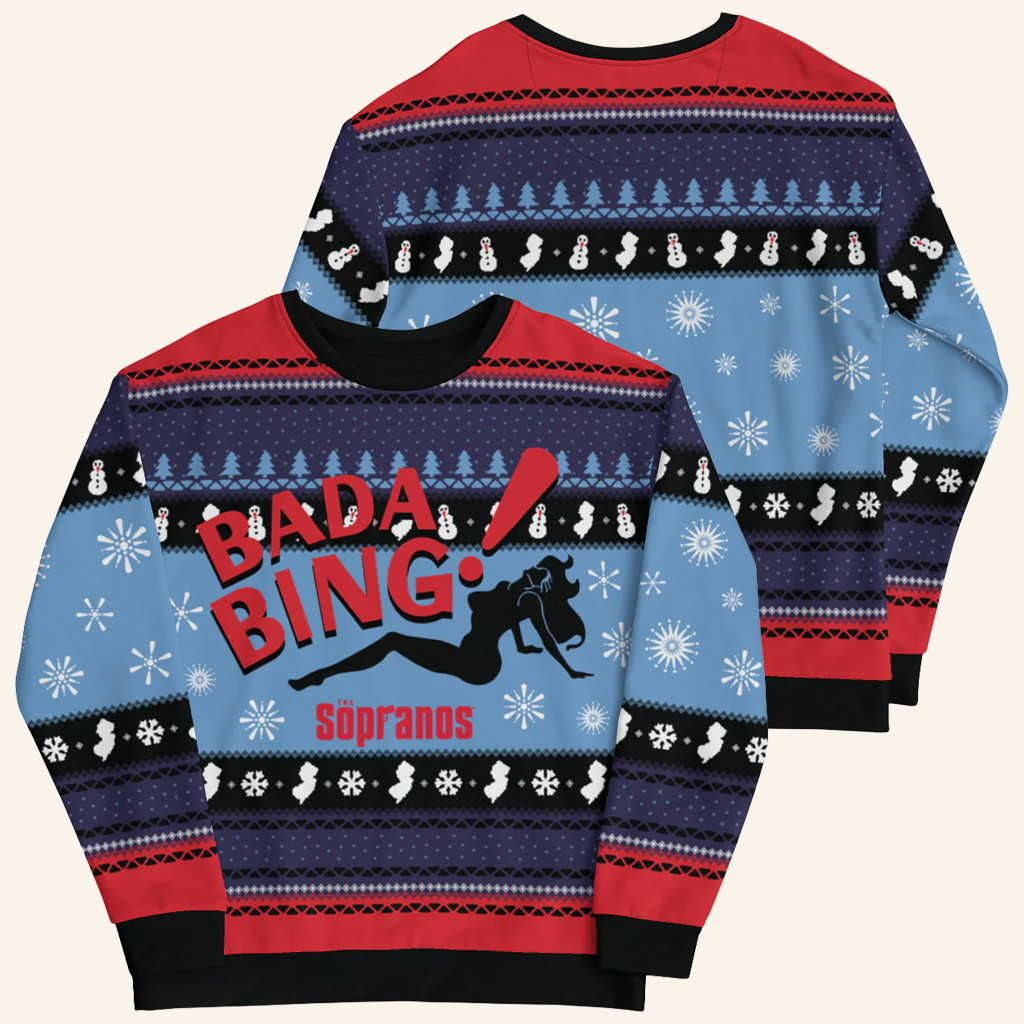The Sopranos Merch The Sopranos Bada Bing Ugly Christmas Sweatshirt Gifts For Friends