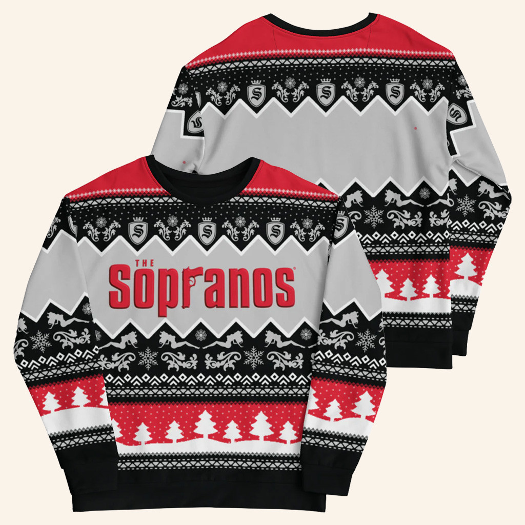 The Sopranos Merch The Sopranos Logo Ugly Christmas Sweatshirt Gifts Xmas Gifts For Him