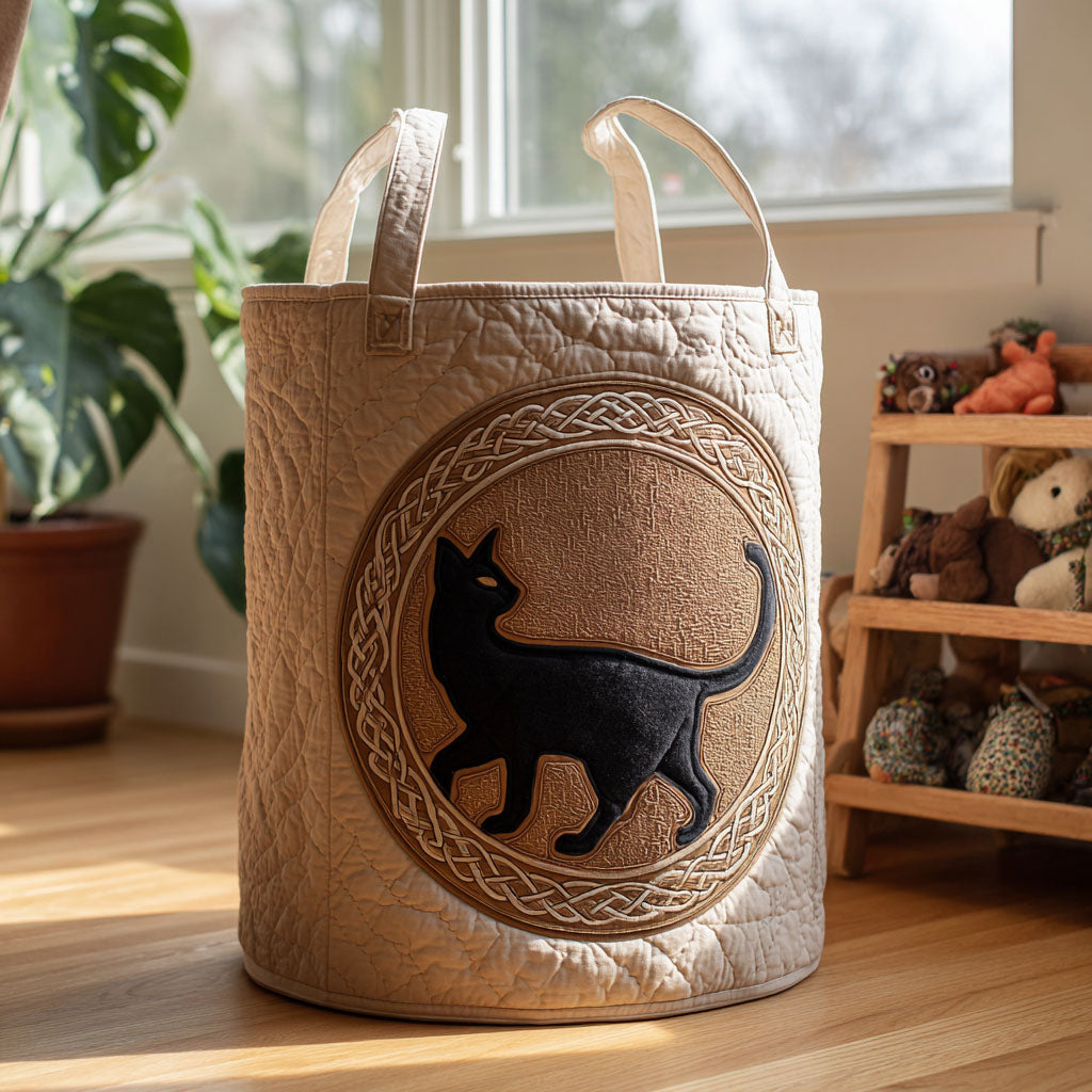The Spellbound Cat Quilted Laundry Basket Spacious Quilted Laundry Organizer for Everyday Living
