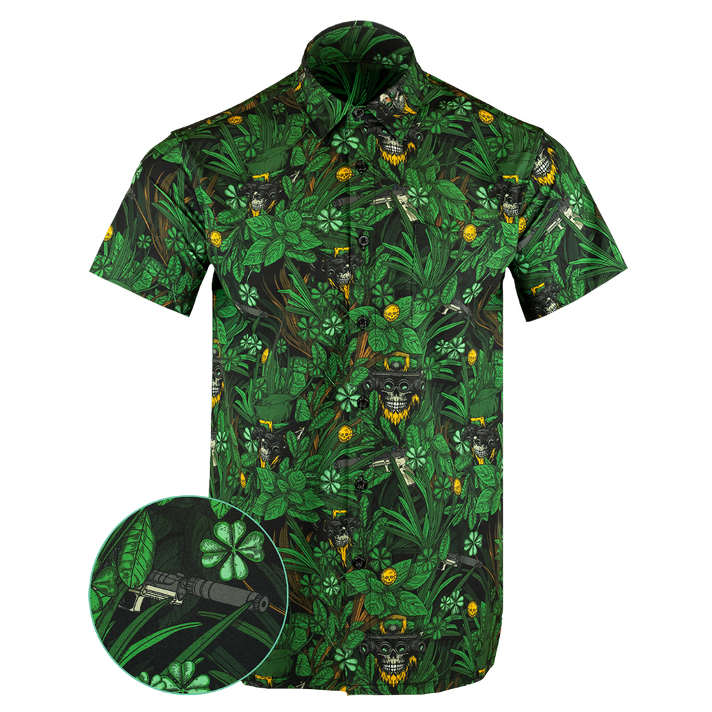 The St Pat Button Down Shirt Tactical Aloha Shirt Gift Ideas For Gun Lovers The St Pat Button Down Shirt Tactical Aloha Shirt Gift Ideas For Gun Lovers