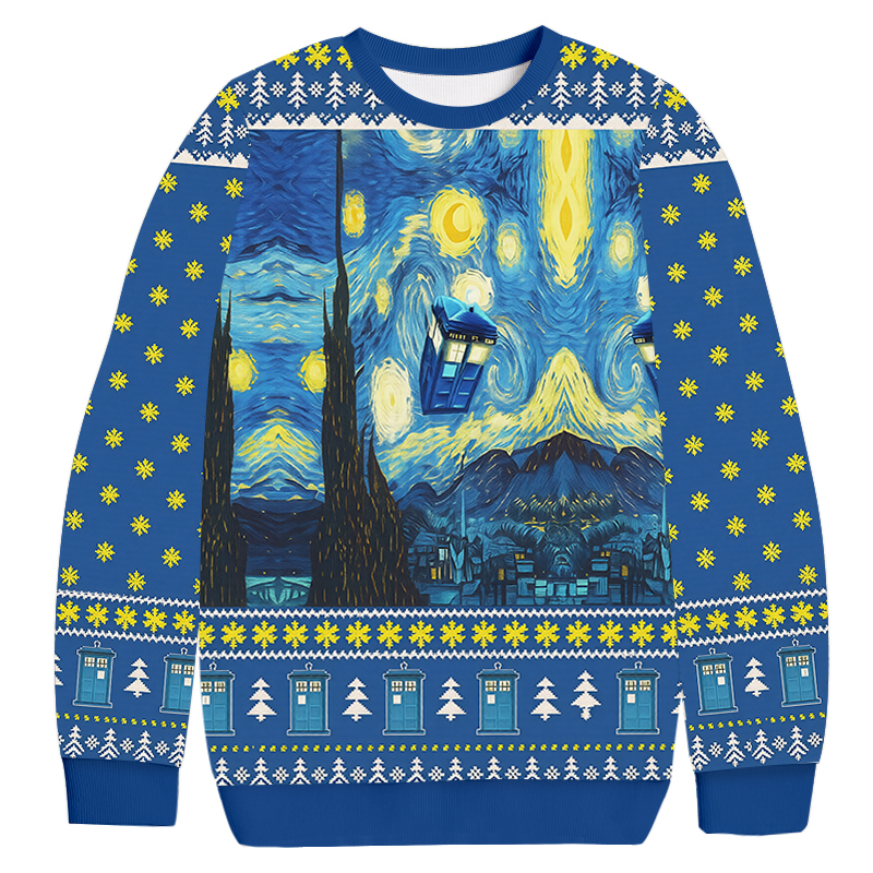 The Starry Night Christmas Ugly Sweatshirt Christmas Gift For Family