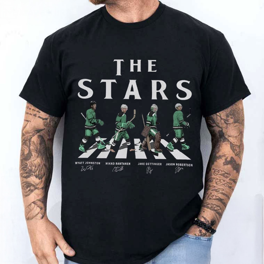 The Stars Walking Road Signatures Ice Hockey T-Shirt Gifts For Hockey Fan