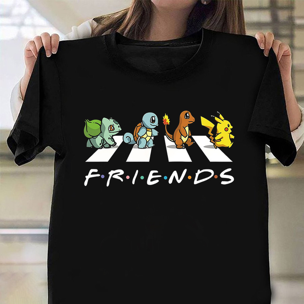 The Starters Pokemon FRIENDS Shirt Pokemon Walking Down The Street T-Shirt Fans Gifts