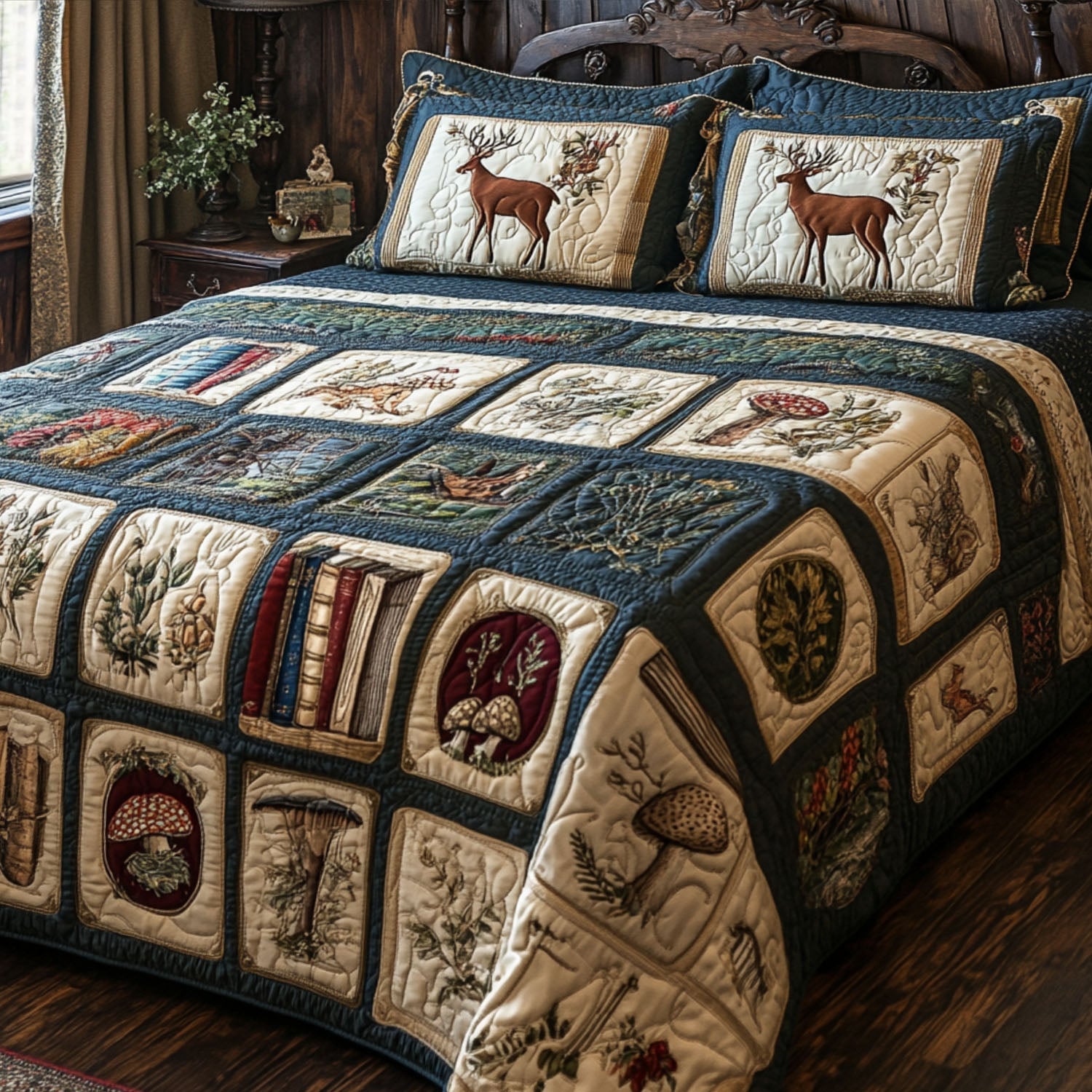 The Storybook Lodge Quilted Bedding Set Bed Decorations Great Book Lover Gifts