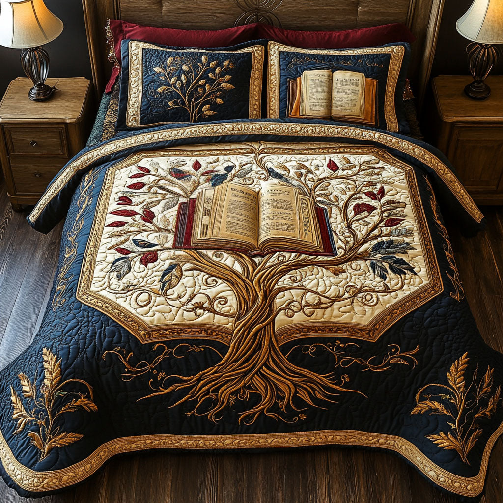 The Storytellers Canopy Quilted Bedding Set Bedroom Decorations Tree Of Life Gifts For Parents