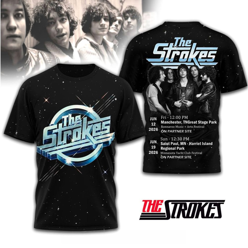 The Strokes 2026 Tour T-Shirt The Strokes Merch Gifts For Rock Band Fans