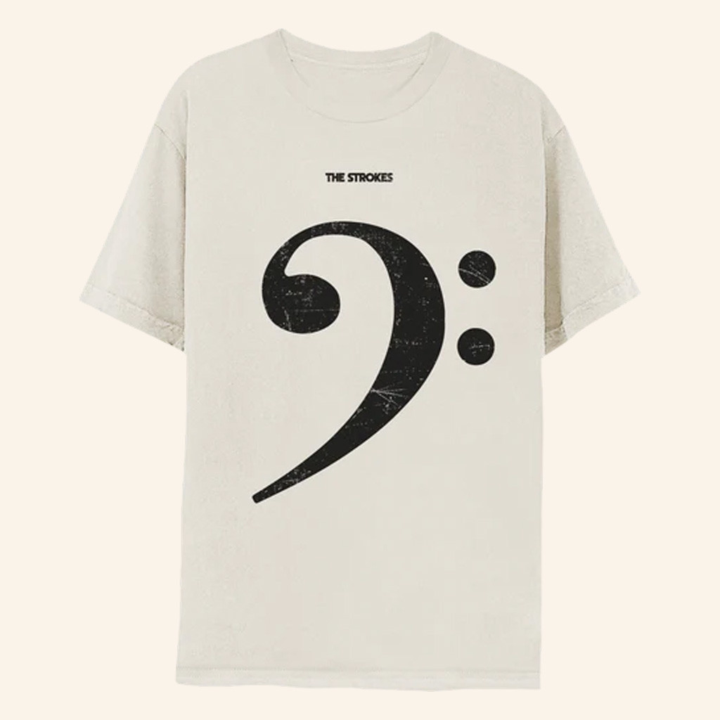 The Strokes Merch Bass Clef T-Shirt Christmas Gifts For Rock Lovers The Strokes Merch Bass Clef T-Shirt Christmas Gifts For Rock Lovers