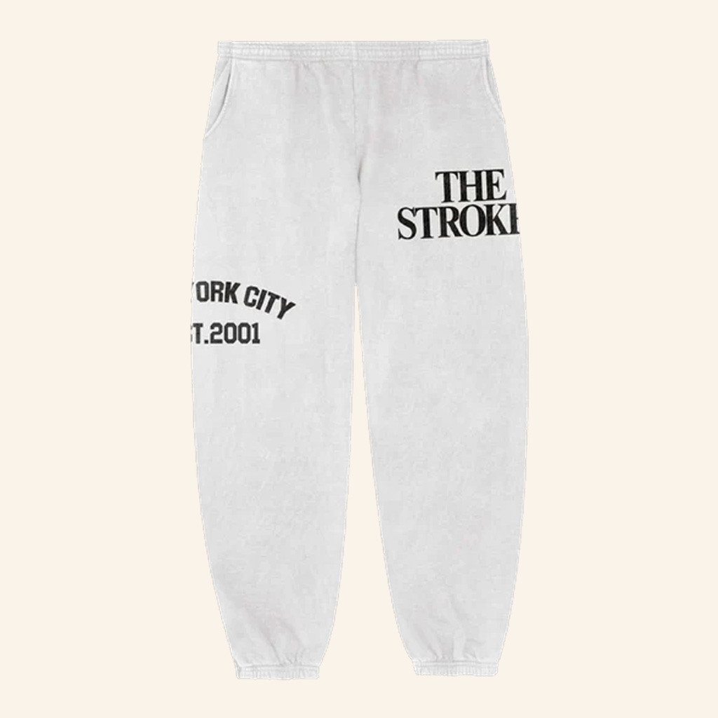 The Strokes Merch Est 2001 White Sweatpants Best Gifts For Rock Lovers The Strokes Merch Est 2001 White Sweatpants Best Gifts For Rock Lovers