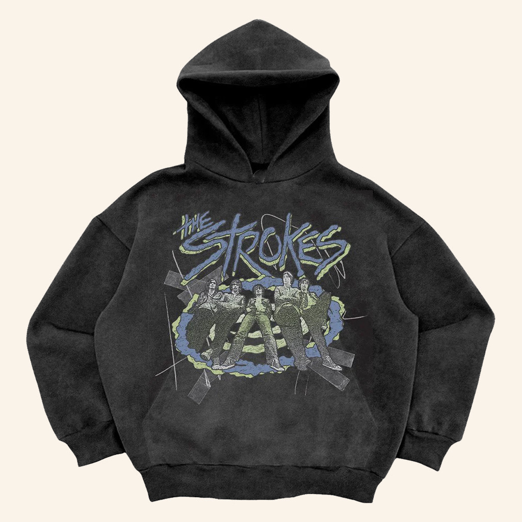 The Strokes Merch Garment Photo Wash Hoodie Xmas Gifts For Rock Fans The Strokes Merch Garment Photo Wash Hoodie Xmas Gifts For Rock Fans
