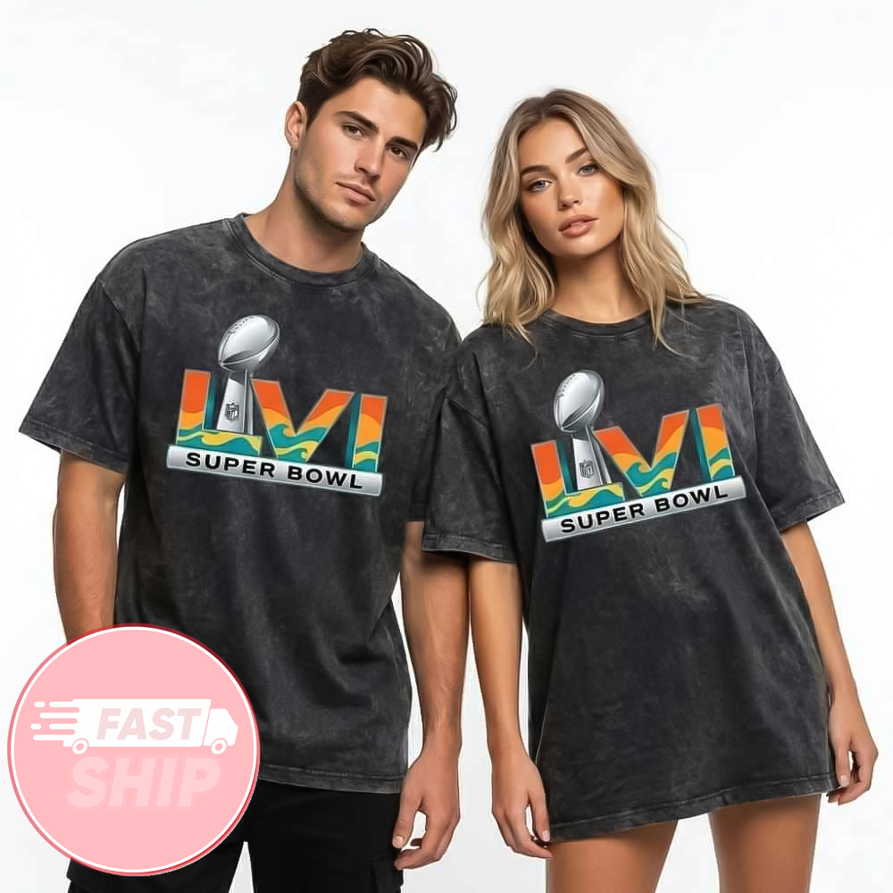 The Super Bowl LXI New Logo 2027 Washed T-Shirt Gifts For Football Lovers
