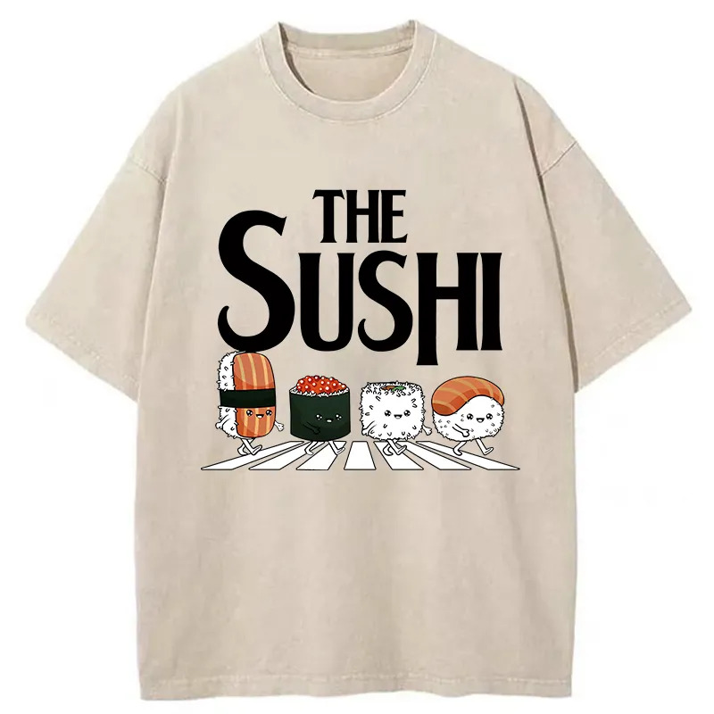 The Sushi Washed T-Shirt Cool Graphic Tee For Men Women Gifts For Brother