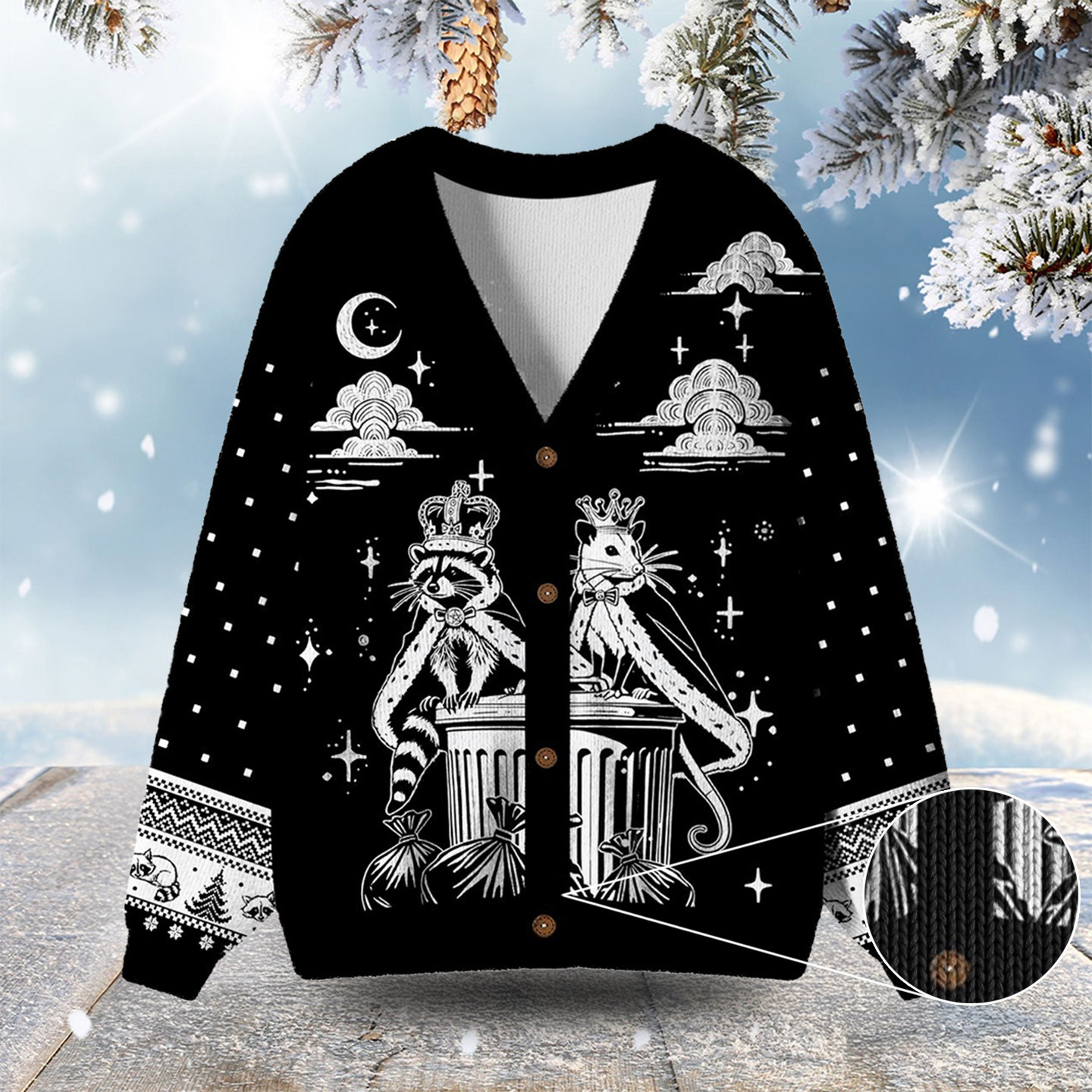 The Team Trash Kingdom Ugly Cardigan Sweaters Funny Christmas Clothes Best Gifts For Dad