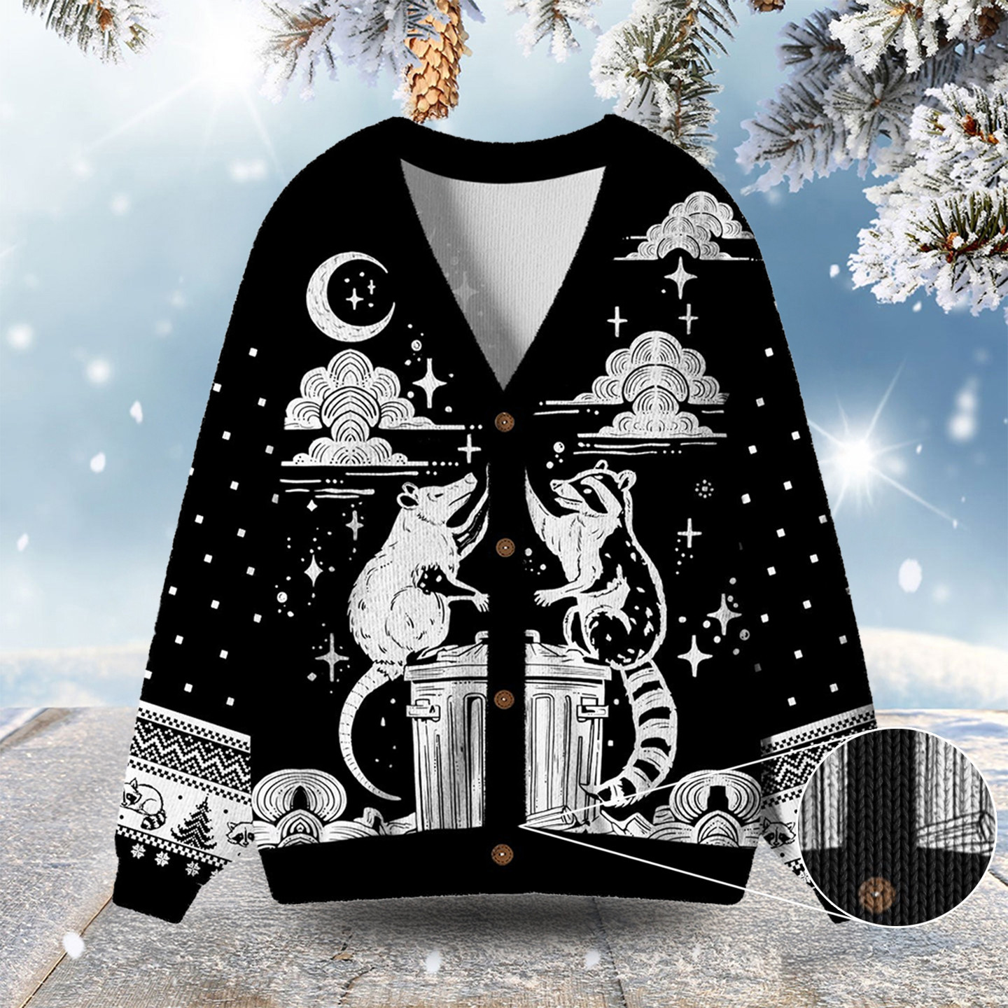The Team Trash Raccoon Tarot Ugly Cardigan Sweaters Xmas Outfits Christmas Gift Ideas For Son