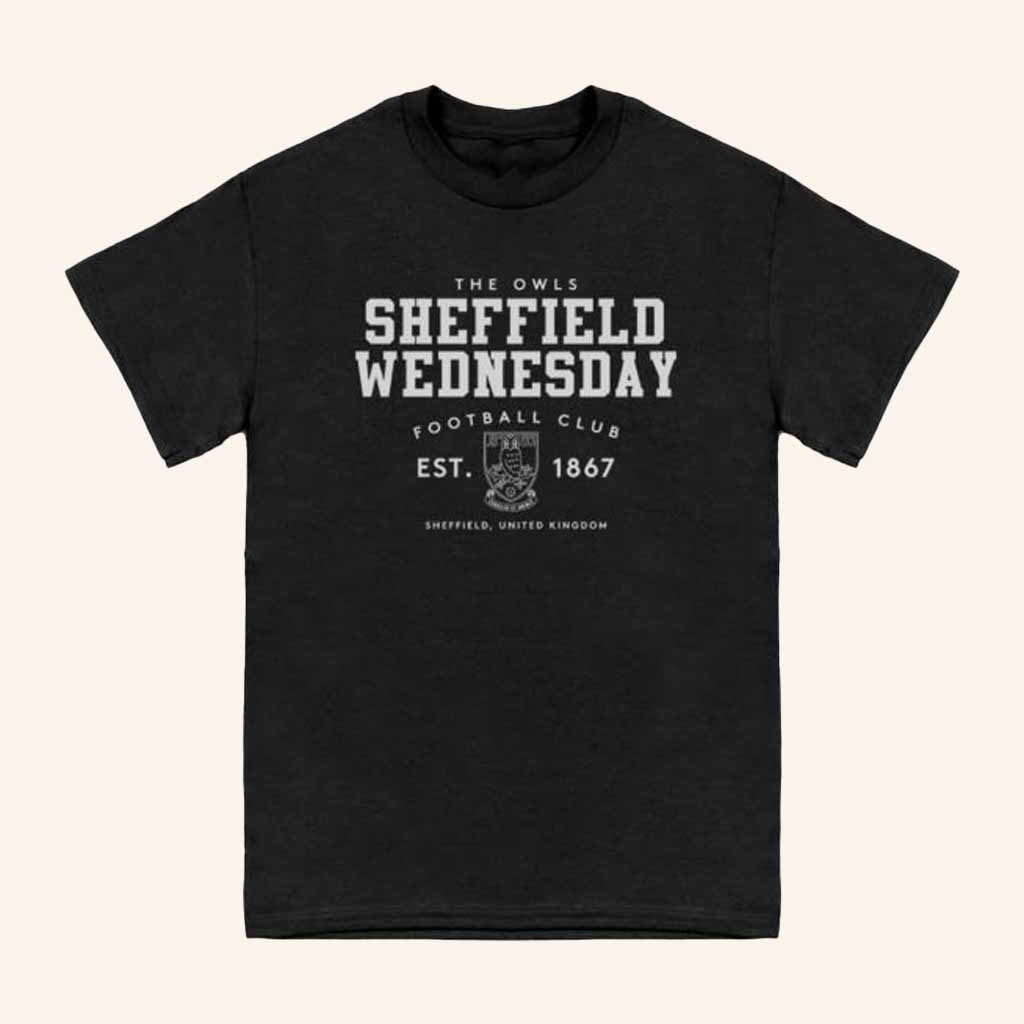 The Terrace Merch Sheffield Wednesday 1867 Black T-Shirt Gift Ideas For Husband