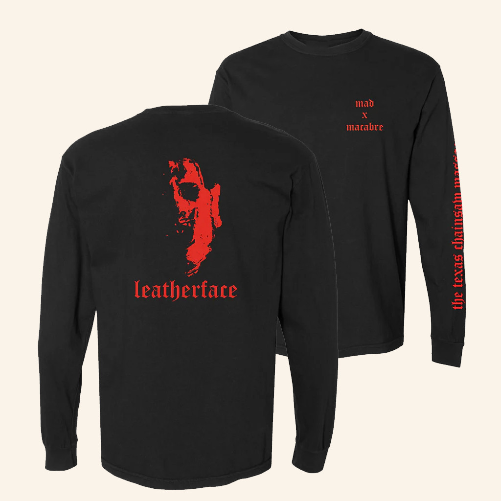 The Texas Chainsaw Massacre Merch Leatherface Red Long Sleeve T-Shirt Gifts For Him