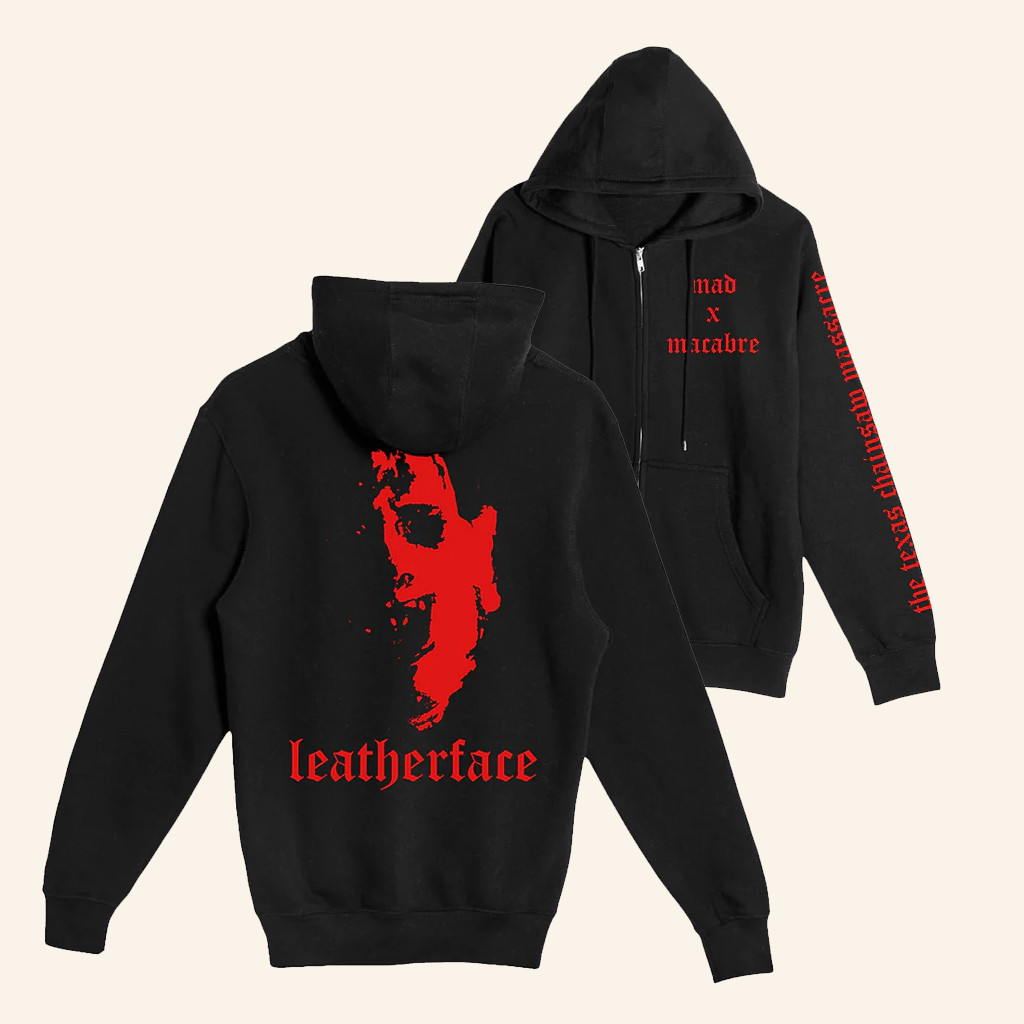 The Texas Chainsaw Massacre Merch Leatherface Red Zip Hoodie Christmas Gifts For Husband